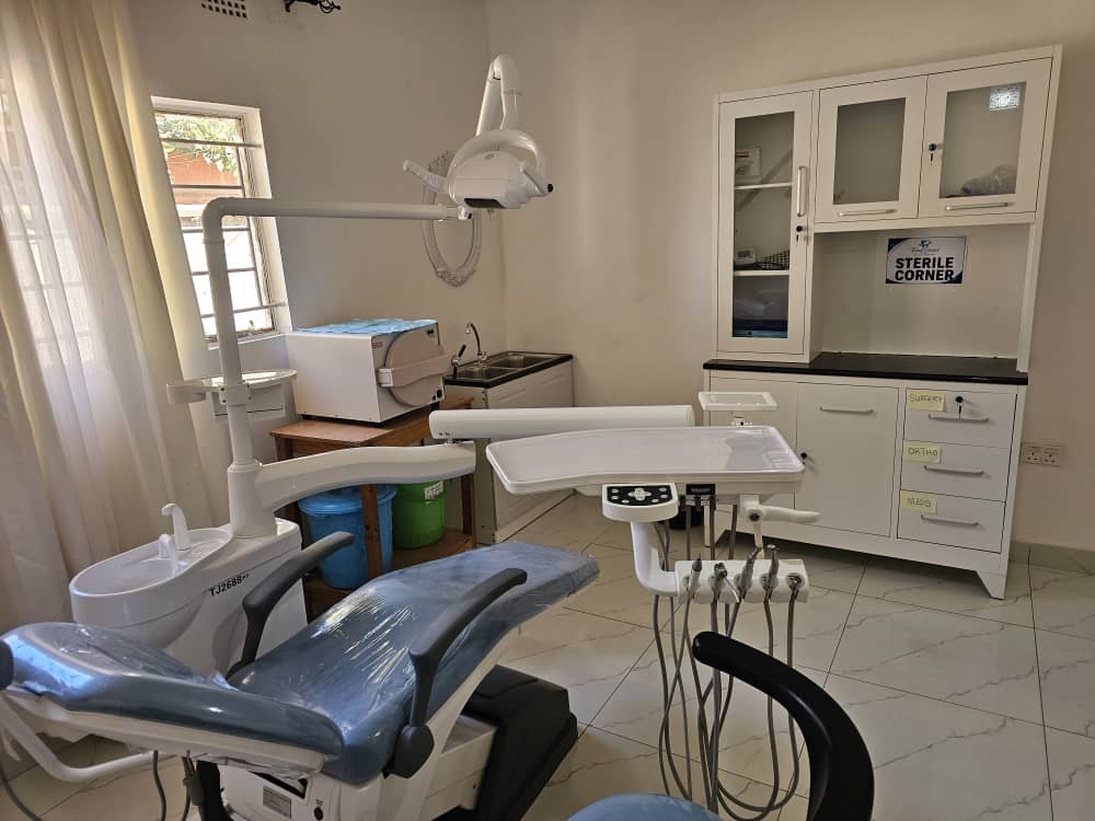 Fully equipped treatment room with sterilizer and sink