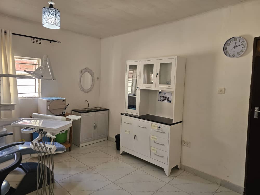 Treatment room with sterile supply cabinet