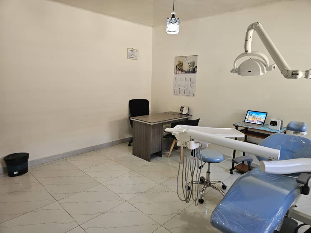 Consultation desk beside treatment chair